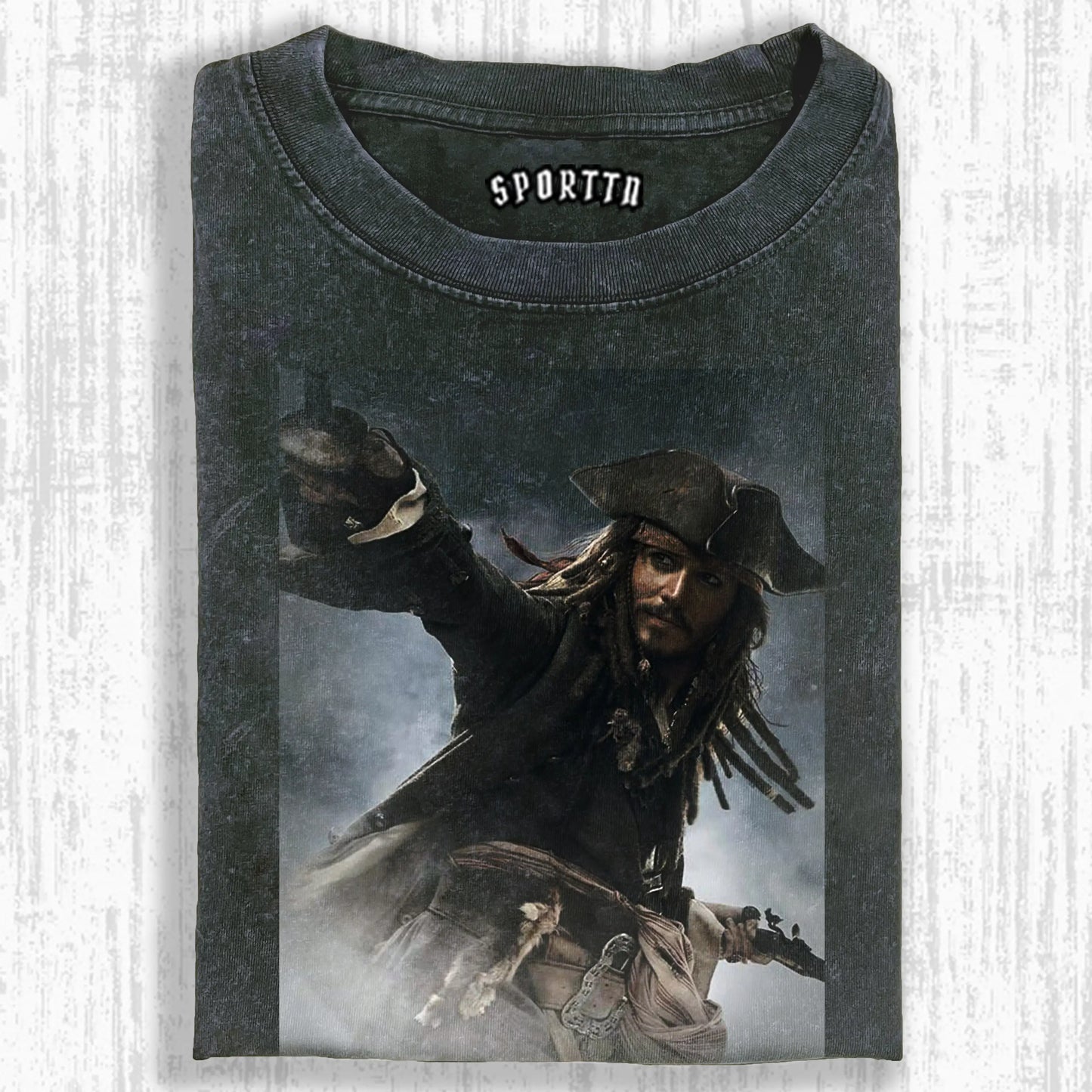 WASHED COTTON PIRATES OF THE CARIBBEAN T-SHIRT