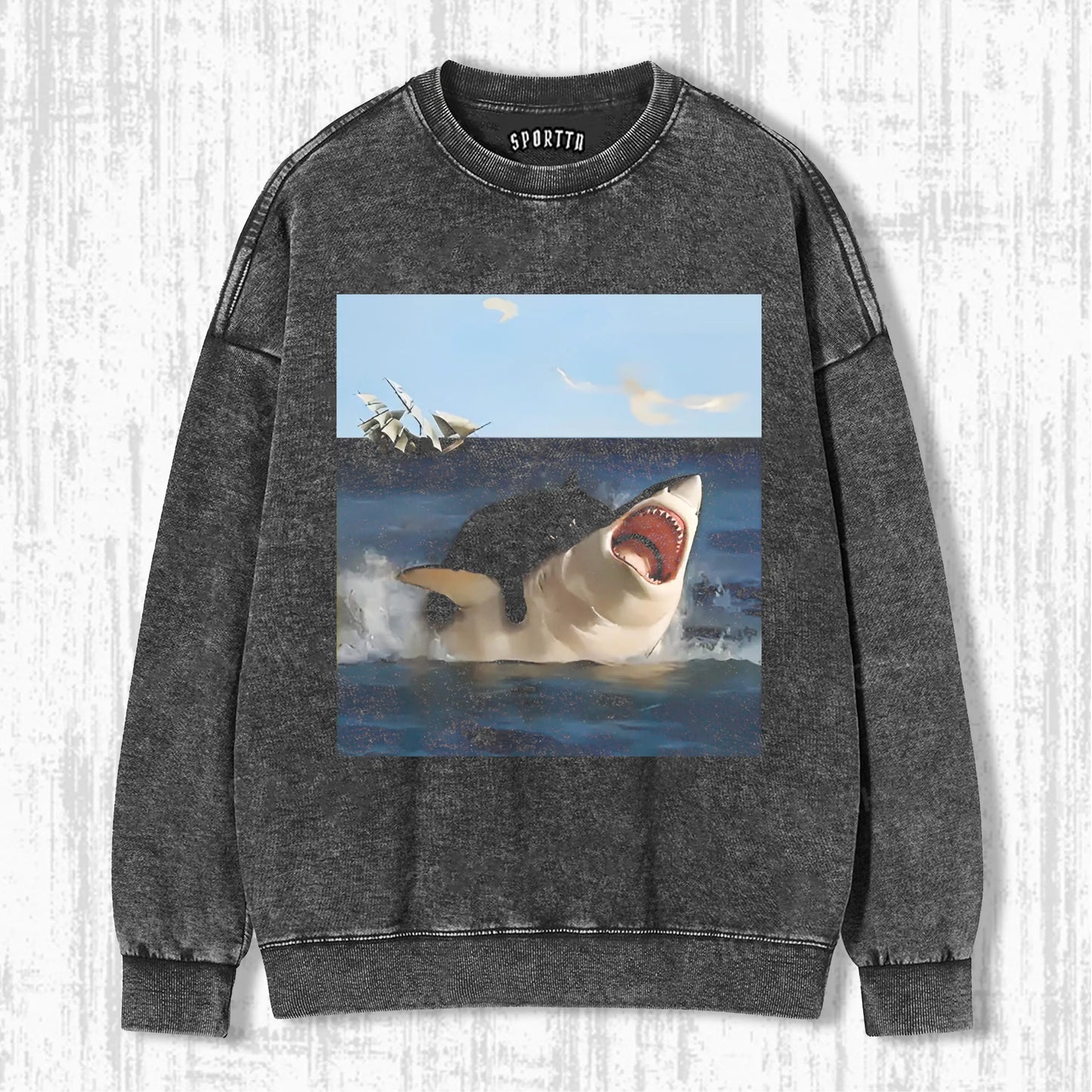 FAT CAT VS. SHARK  T-SHIRT